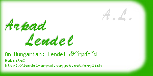 arpad lendel business card